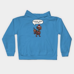 Dachshund through the snow Kids Hoodie